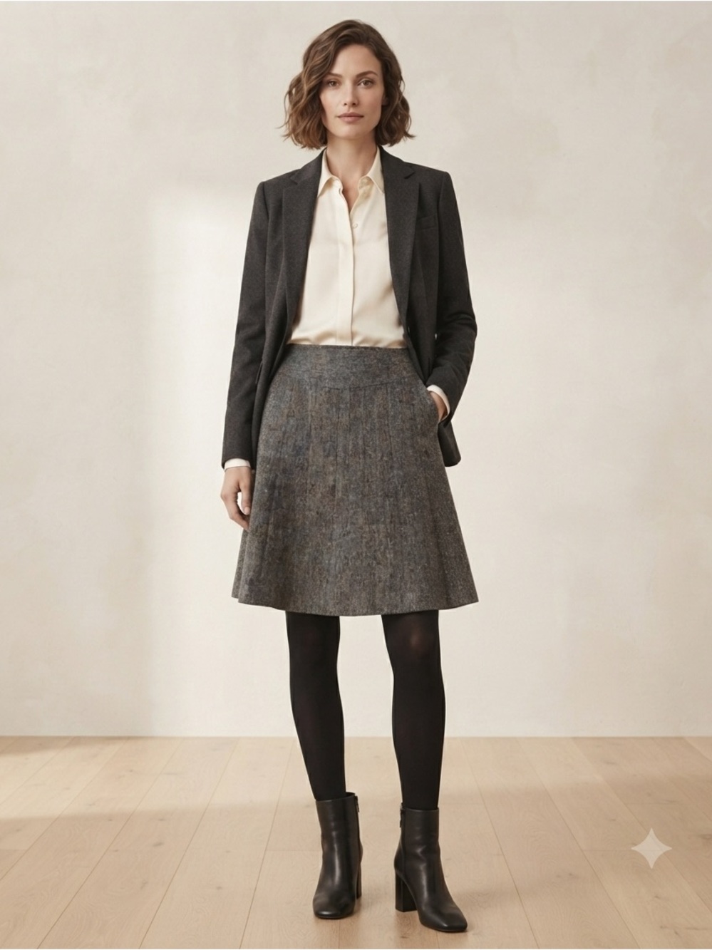 Banana Republic Charcoal Gray A-Line Skirt